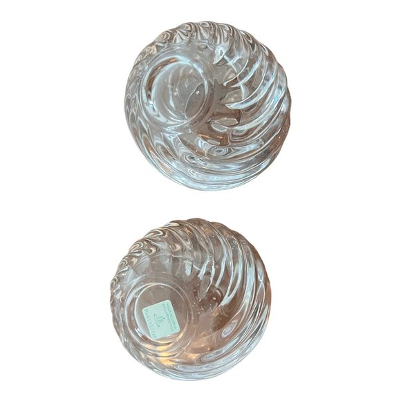 Set of 2 Partylite P0463 Illusions Swirl Glass Votive Candle Holders Clear - Picture 6 of 13